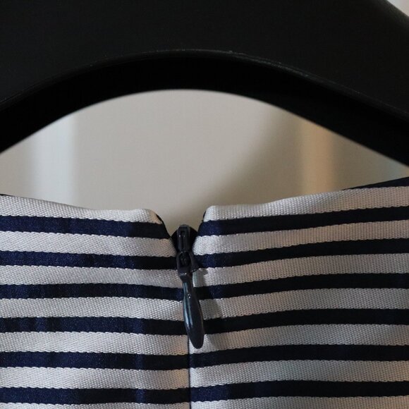Banana Republic | Sliver & Navy Blue Striped Dress, Size 2 - Picture 4 of 9